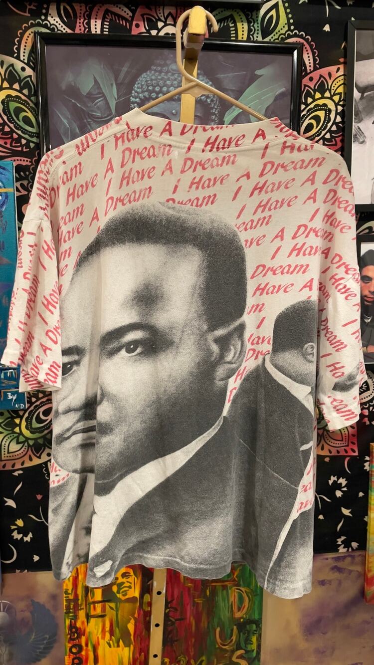 Rare Vintage 90s Martin Luther King MLK I Have A Dream All Over Print Shirt L